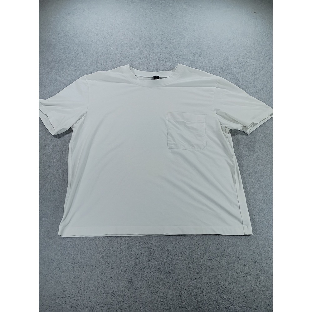 Lululemon Mens Fundamental Pocket T-Shirt White Medium Pima Cotton Blend
